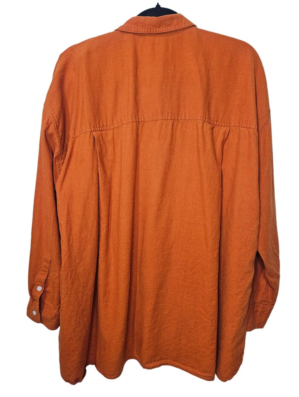 Madewell The Linen-Blend Oversized Shirt in burnt orange XL - Picture 4 of 15